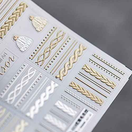 Winter Sweater Nail Art Stickers 5D Embossed Nail Decals 1PCS Elegant Sweater Pattern Self-Adhesive Nail Stickers Nail Art Supplies French Stripe Line Nail Decals for Acrylic Nails Manicure Decoration
