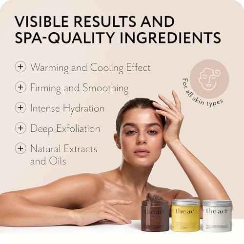 THE ACT Body Spa Gift Set ? Firming Body Cream - Body Wrap Mask - Coffee Scrub ? Gift Box for Women Daughter Mom Wife ? Luxury Skincare - Self Care Basket Birthday Mother¡¯s Day - Relaxation & Wellness