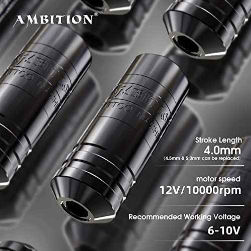 Ambition Torped Tattoo Machine Kit - Rotary Tattoo Machine Cartridges Short Pen with 2400mAh Tattoo Power Supply Brushless Motor for Professional Tattoo Artist