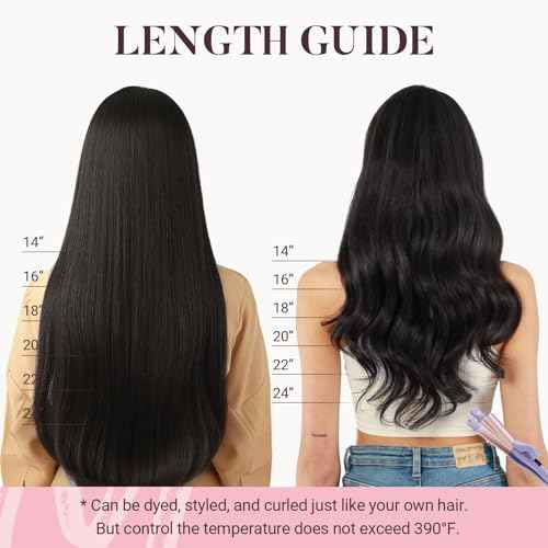 MAXITA Sew in Hair Extensions Real Human Hair, Weft Hair Extensions Human Hair, #2 Dark Brown 16 inch 80g Double Weft Remy Silky Sew in Weft Hair Extension Human Hair