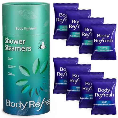 Shower Steamers for Men - 8 Pack Shower Bombs with Essential Oils Eucalyptus Mint Scent, Eucalyptus for Shower, Christmas Gifts Stocking Stuffers for Adults Women Men