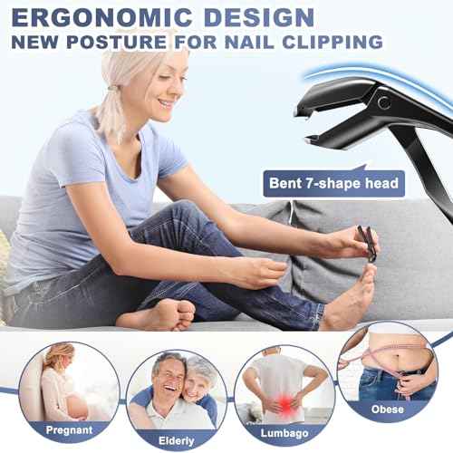 Toenail Clippers for Thick Toenails, Stocking Stuffers 2025 Gifts for Men Women, Angled Head Large Toe Nail Clippers with Wide Jaw Opening, Christmas Xmas Presents Gifts for Adults