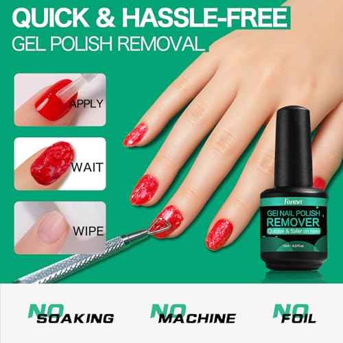 Gel Nail Polish Remover with Tools, 15ml (0.5 fl oz) - Acetone-Free, Quick Removal in 2-5 min, No Foil Soaking Needed, Safe for Natural Nails£¬Home DIY Use