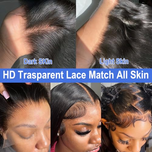 13x6 Body Wave Lace Front Wig Human Hair 180% Density Glueless Lace Front Wigs Human Hair Pre Plucked Frontal Wig Body Wave Human Hair Wigs for Women HD Lace Front Wigs 26 Inch