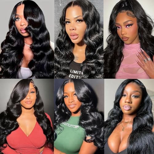 15A Human Hair Bundles 14 16 18 Inch 100% Unprocessed Brazilian Virgin Hair Glossy Quick Weave Body Wave 3 Bundles Deals Natural Black Extensions