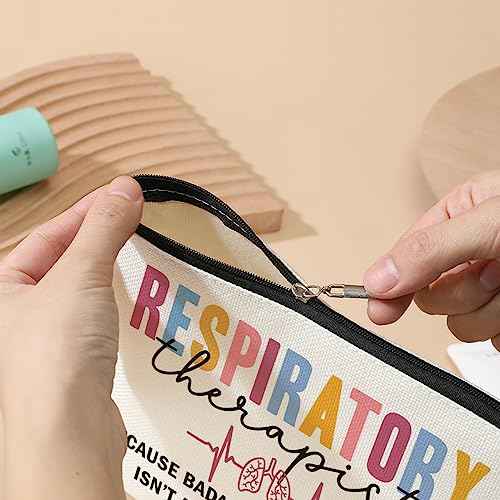 Funny Respiratory Therapist Cosmetic Bag Makeup Bag Respiratory Therapist Gifts RT Gift for Women Work Adult Humor Employee Pulmonology Nurse Coworker Graduation Birthday Christmas Thank You Gifts