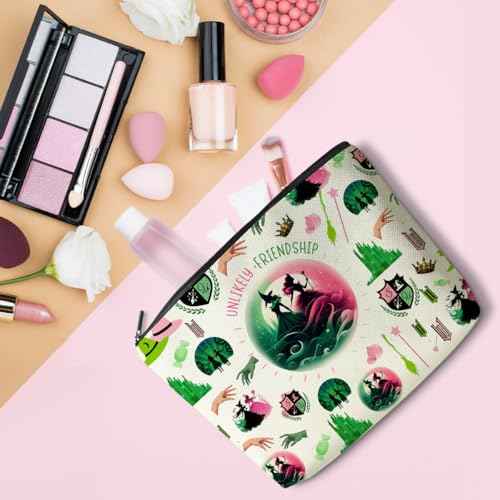 Witch Merch Makeup Bag Broadway Musical Cosmetic Bag Witch Gifts for Girls Women Elphaba And Glinda Fans Movie Lovers Witch Merchandise Unlikely Friendships