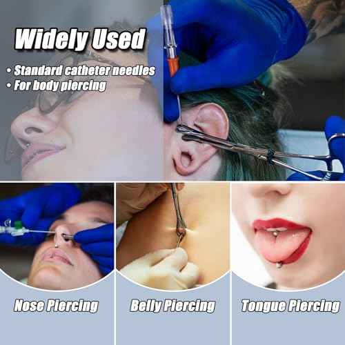 Catheter Piercing Needles - YONGDA 10Pcs 18G Catheter Needles Cateter Para Catheter Hollow Needles for Ear Nose Belly Cartilage Piercing Needles