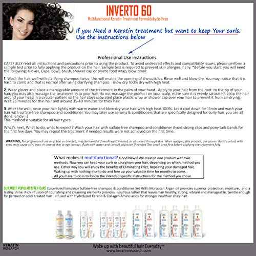 INVERTO 60 Advanced Gel Complex Brazilian Keratin Hair Blowout Treatment Formaldehyde Free Straightening Smoothing and Repairing Damaged Hair Keratin Research (Average Hair-120ml)