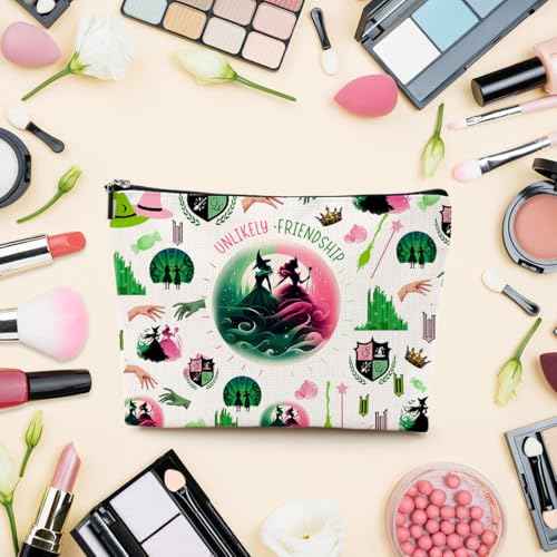 Witch Merch Makeup Bag Broadway Musical Cosmetic Bag Witch Gifts for Girls Women Elphaba And Glinda Fans Movie Lovers Witch Merchandise Unlikely Friendships