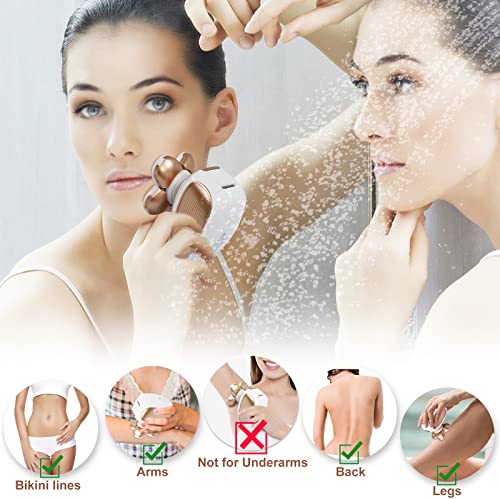 Electric-Razor-for-Women-Shaver Rechargeable Rotary Waterproof Painless Trimmer Cordless Hair Remover with Detachable Head Wet Dry Use for Womens Legs Face Lips Pubic Hairs Bikini Body