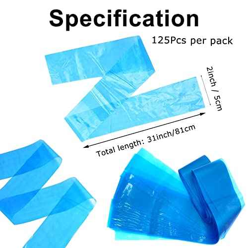 Tattoo Clip Cord Covers with Tattoo Grip Tape - 125pcs Plastic Tattoo Clip Cord Sleeves with 6pcsTattoo Grip Tape Bandage Rolls for Makeup Supplies