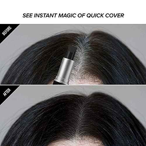 RED by Kiss Quick Cover Root Touch Up Stick, Water-Resistant Temporary Gray Hair Concealer with Brush for Roots and Beard, Long-Lasting Coverage, Easy Application (1 Pack, Black)