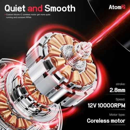 Dragonhawk Atom2 Cordless Tattoo Gun Kit - Lightweight & Silent Rotary Tattoo Machine Gun 20 Cartridge Needles 2 Batteries Multiple Modes Complete Tattoo Kit for Beginners