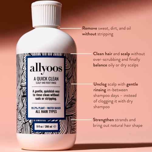 A Quick Clean, Hair Rinse, Removes Sweat, Oil & Buildup From Scalp & Hair, No Suds, Dry Shampoo Alternative, Balances Scalp, Sulfate-Free