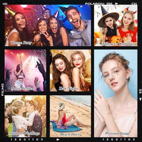 Christmas Glitter Face Tattoo,Diesetsr Body Glitter Temporary Tattoos Patches, Festival Rave Outfits for Women, Sparkle Patches for Kids, Party Christmas Festival Decorations,30 PCS