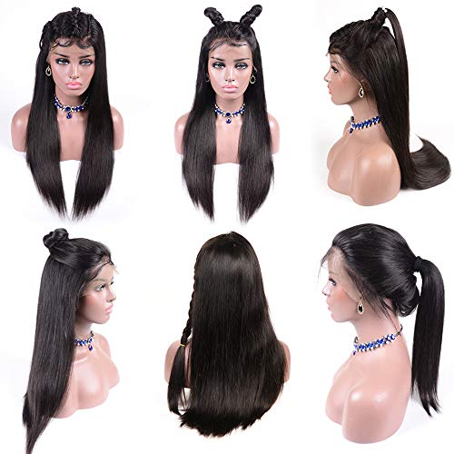 13x6 Straight Lace Front Wigs Human Hair 180% Density HD Transparent Lace Frontal Human Hair Wigs for Black Women Glueless Wigs Human Hair Pre Plucked (26 Inch)