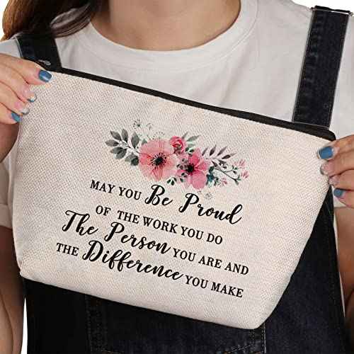 Thank You Gifts for Colleagues Friend Zipper Travel Makeup Bag Inspirational Gift for Colleague Volunteer Coworker Leaving Gift Employee Appreciation Gifts