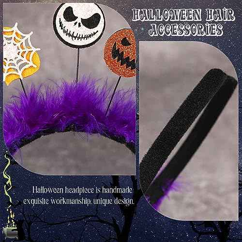 Halloween Headbands Ghost Head Band Costume Headwear Hair Accessory with Glasses for Christmas Festival Party