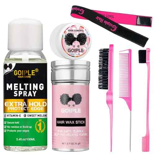Lace Melting Spray - Glue-Less Hair Adhesive for Wigs & Extensions, Extra Hold Natural Forming Wax Stick