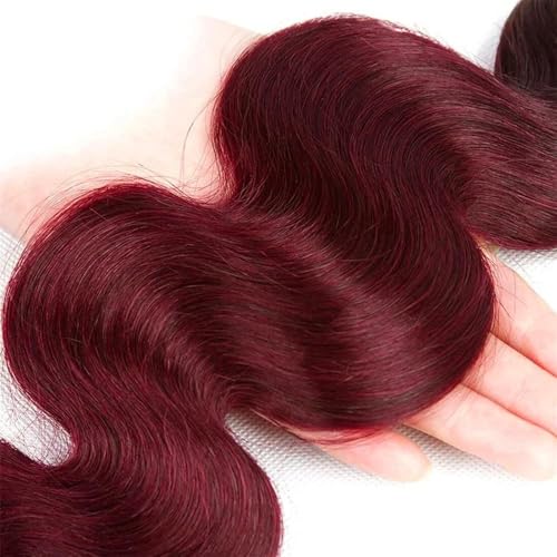 99J Burgundy Human Hair Bundles Body Wave 30 Inch 12A Wine Red Double Weft Brazilian Bundles Human Hair Extensions 1 Pack