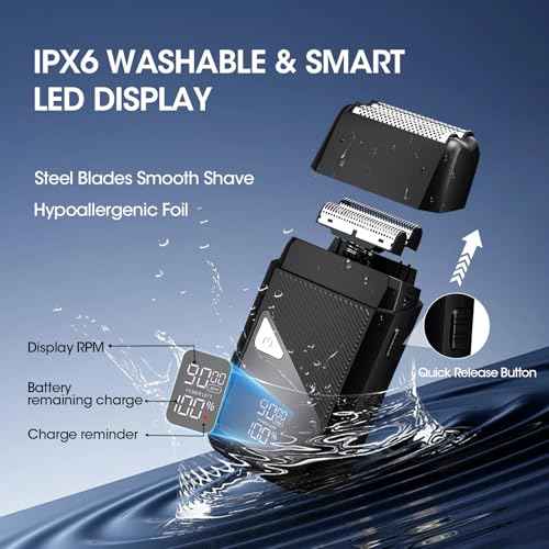 Hair Clippers for Men Professional, 7500Rpm Beard Trimmer, IPX6 Waterproof Electric Shavers 3 in 1 Hair Cutting Kit for Men, Cordless Barber Clipper Set with LED Display for Mens Gifts
