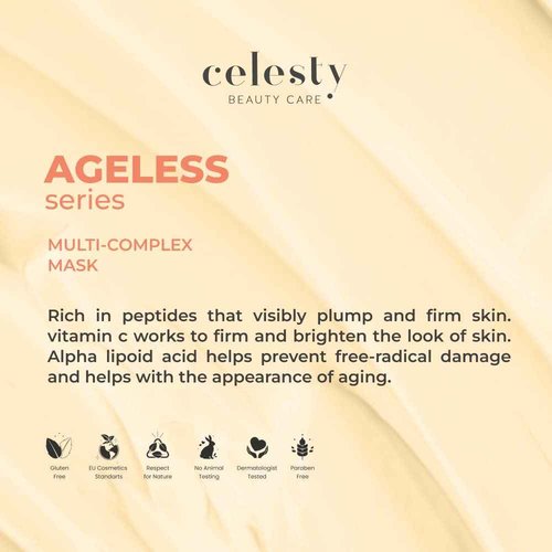 Celest Beauty Antioxidant Deep Face Mask Skincare, Boosts Collagen, Vitamin C, Coenzyme Q10, Alpha Lipoic, 24 Extracts for your Anti Aging Revitalized Radiant Skin. 4 Fl Oz Large Size.