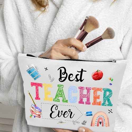 Teacher Appreciation Gifts, Teacher Survival Kit Makeup Bag Zipper Pouch, Graduation Gift Cosmetic Bag for Purse Travel Toiletry Bag - B19