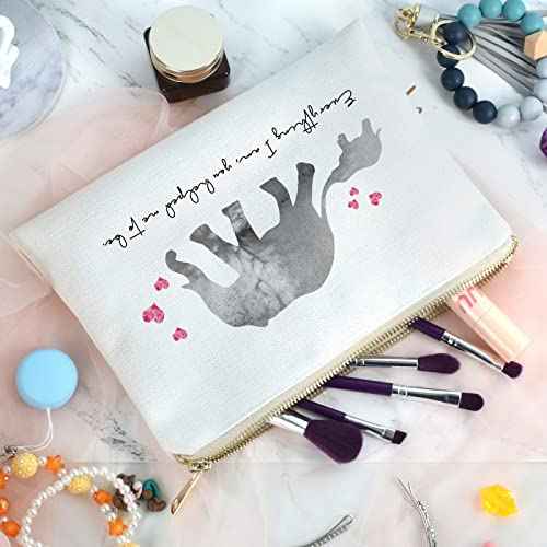 Elephant Mother and Baby Cosmetic Bag Gift Mom Birthday Gift Mother¡¯s Day Gift from Son or Daughter Cute Elephant Gift Baby Shower Gift Makeup Bag