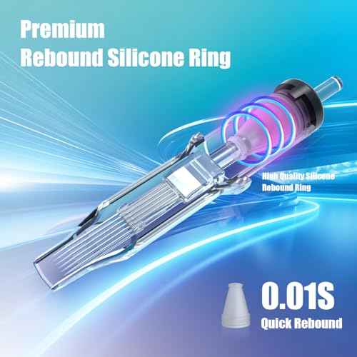 YILONG Assorted Tattoo Needles Cartridge - 50pcs Mixed Size Round Liner Shader Magnum - 5 Pcs each of 3RL£¬5RL£¬7RL£¬9RL£¬5RS£¬7RS£¬9RS£¬9RM£¬11RM£¬7M1 Disposable Membrane Tattoo Needles for Tattoo Gun Machine