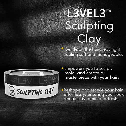L3 - Level 3 Hair Sculpting Clay - Premium Grade Hair Clay for the Perfect Look - Long Lasting Hair Styling Product for Men
