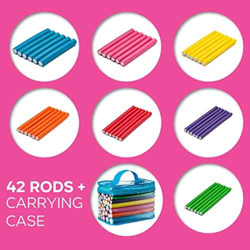 Salon Heatless Flexible Hair Rollers Curlers 42-pack 7" Soft Foam Flexi Twist Curling Rods for Short Long Hair