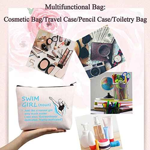 BDPWSS Swimming Makeup Bag Swim Lover Gift Swimming Team Gift Swim Girl Only Cooler Definition Swimmers Cosmetic Bag (Swim girl defin)