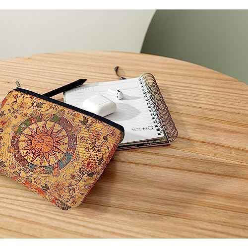 Ayxvt Boho Makeup Bag,boho cosmetic bag,Sun and Moon Makeup Bag,Hippie Flower Pouch Floral Cosmetic Bag, Boho Gifts for Women Teen Girls