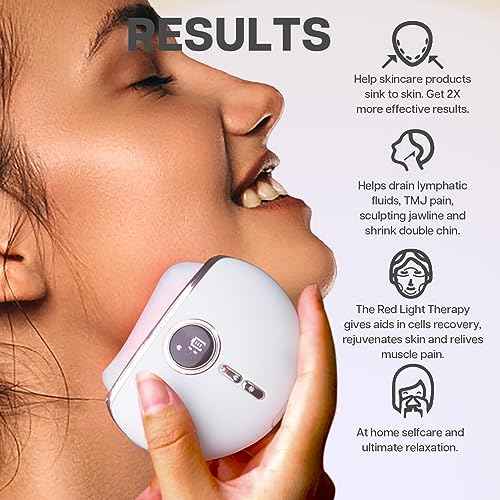 VRAIKO Aurora LED Gua Sha Device, Jade Stone Gua Sha Facial Tool with Heat and Vibration, Face Massager for Anti-Aging Wrinkles Puffiness Skin Rejuvenation and Toning (Aurora)