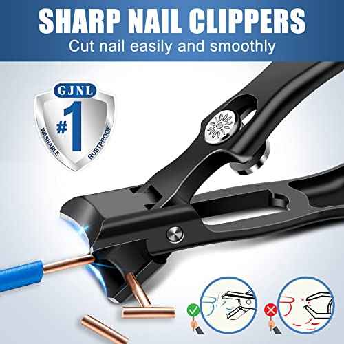 German Nail Clippers for Men with Catcher, Stocking Stuffers for Men Large Toenail Clippers for Thick Nails, Heavy Duty Ultra Anti-Splash Toe Nail Cutter, Christmas Xmas Presents Gifts for Adults