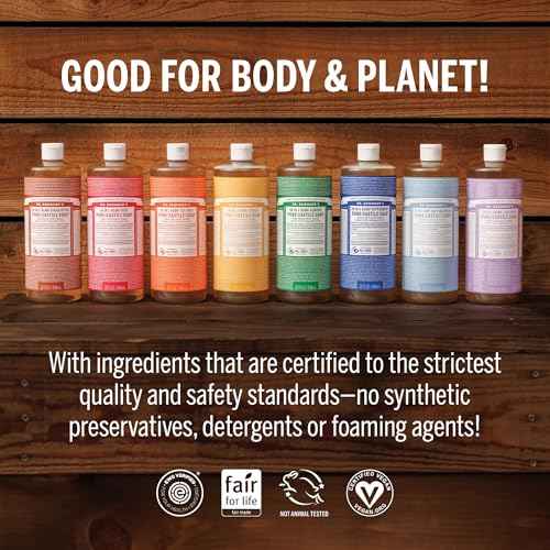 Dr. Bronner's Pure-Castile Magic Liquid Soap - Made with Regenerative Organic Certified Oils- 18-in-1 Uses for Face, Body, Hand, Hair, Laundry & More- Vegan, Non-GMO- Body Wash- Peppermint,32oz