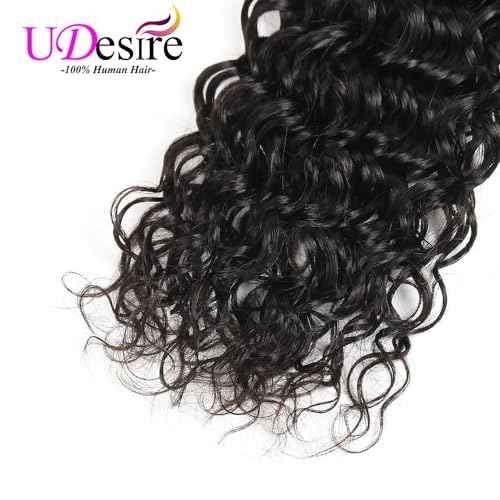 Water Wave Bundles Human Hair 1 Bundles 10Inch Water Wave Bundles 10A Brazilian 100% Unprocessed Virgin Human Hair Wet and Wavy Bundles Double Weft Curly Weave Natural Black