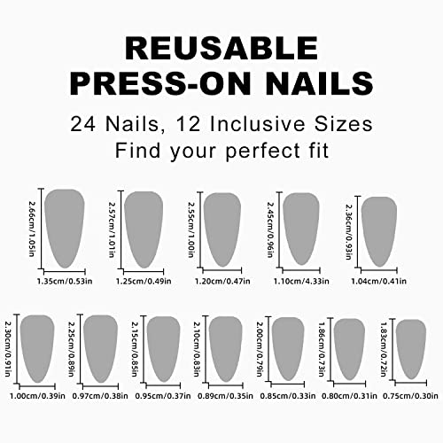 Almond Press on Nails Medium Length Black Fake Nails Matte Stick on Nails Full Cover False Nails with Colorful Graffiti Abstraction Lips Design Acrylic Nails Evil Eye Mushroom Glue on Nails for Women