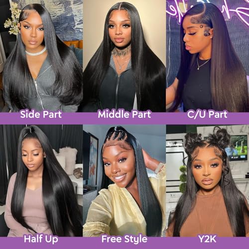 18Inch 13x6 Lace Front Wigs Human Hair 210 Density Straight HD Lace Front Wigs Human Hair Pre Plucked with Baby Hair Glueless Wig Virgin Hair Lace Front Wigs for Women (13X6 Straight Wig, 18Inch)