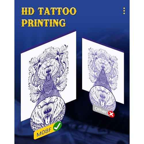 Itari M08F Wireless Tattoo Stencil-Printer - Tattoo Transfer Machine Thermal Copier with 10pcs Transfer Paper, Bluetooth Stencil Printer for Tattooing, Compatible with Smartphone & PC, Black