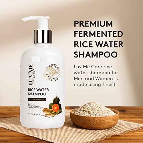 Rice Water Hair Growth Shampoo with Biotin - Hair Shampoo for Thinning Hair and Hair Loss, All Hair Types, Men and Women 10 Fl Oz