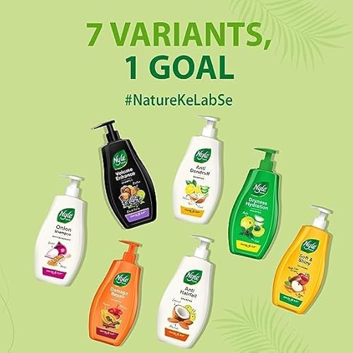 Nyle Naturals Volume Enhance Anti Hairfall Shampoo, With Reetha And Blackberry, Gentle and soft shampoo, PH balanced and Paraben free, 800ml