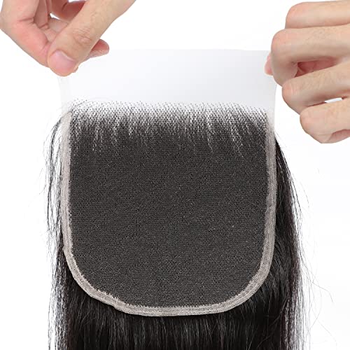 5x5 HD Lace closure 15A Straight Lace Closure Ultra-Thin and Ultra-Clear HD Lace Closure with Raw Indian Hair Bundles 14 Inch 'Boutique's Quality-Half The Price'