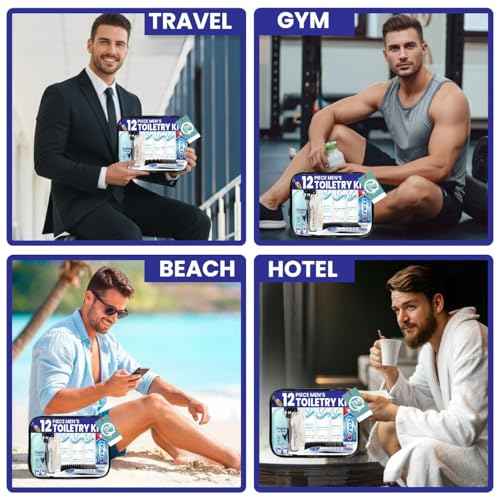 Trektote Travel Toiletry Kit For Men ? 12 Piece Set Of Travel Size Toiletries, TSA Compliant, Travel Essentials, Includes Shampoo And Conditioner, Body Wash, Toiletry Bag & More