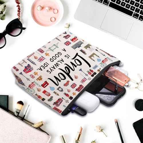 London Lover Souvenirs Gifts: Themed Travel Organizer for Women, Friends - Zipper Pouch Accessories Bag