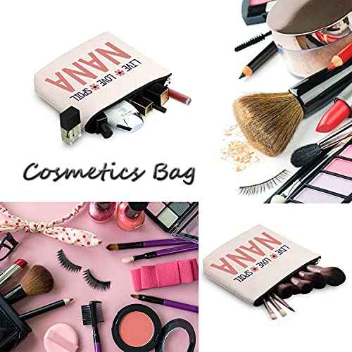 WCGXKO Nana Gift Grandma Mother¡¯s Day Gift Nana Zipper Makeup Bags Travel Waterproof Toiletry Bag Accessories (LIVE LOVE SPOIL NANA)