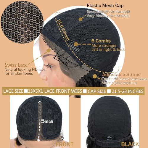 Lace Front Wigs Human Hair Loose Body 13x5x1 Lace Frontal Wigs for Women 18inch 150% Density Glueless Brazilian Body Wave Real Human Hair Wig with Baby Hair Pre Plucked