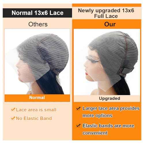 CHEETAHBEAUTY 13x6 Lace Front Wigs Human Hair 18Inch HD Transparent Lace Frontal Wigs 220% Density Brazilian Virgin Straight Human Hair Wigs for Women Pre Plucked with Baby Hair Natural Color
