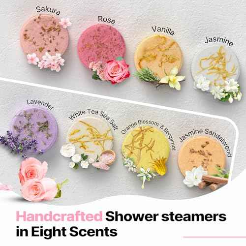 Shower Steamers Aromatherapy SWCANDY 8 Pack Gifts for Women Stocking Stuffers for Adults, Her, Mom, Men Natural Essential Oils Home Spa Self Care Stress Relief Relaxation Bath Bombs Christmas Flower